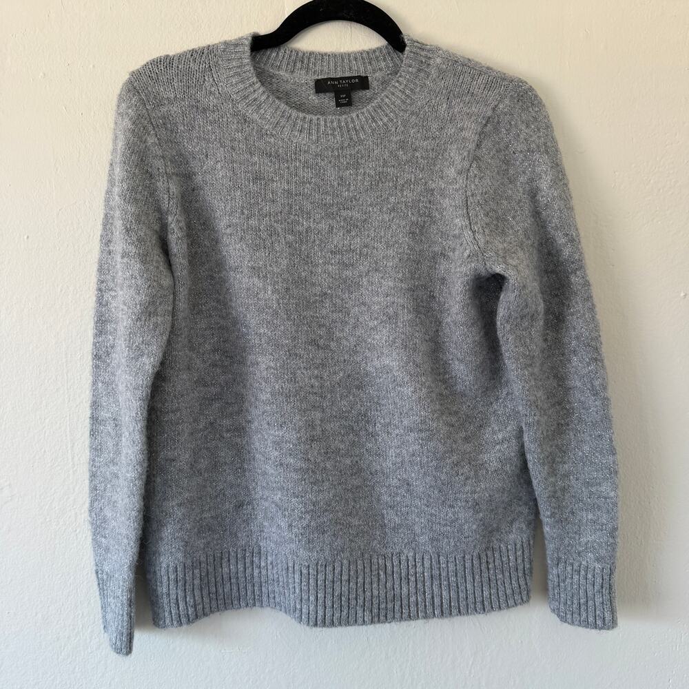 Ann Taylor Crew Neck cozy sweater with Silver details